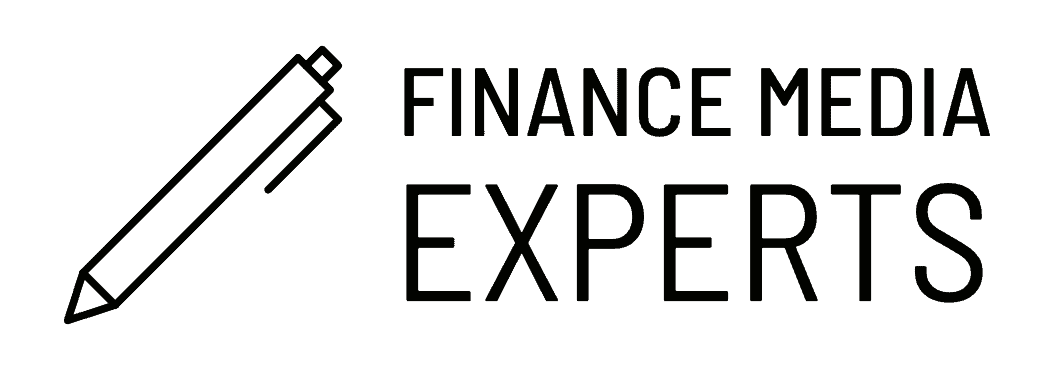 Finance Media Experts Logo with Pen